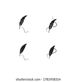 Feather pen  logo vector template