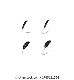 Plantilla vectorial del logotipo de plumas