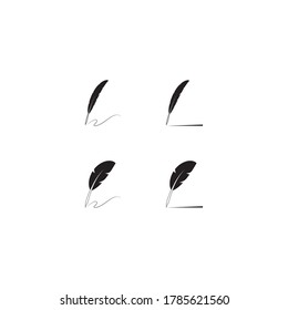 Feather pen  logo vector template