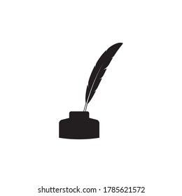 Feather pen  logo vector template