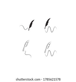 Feather pen  logo vector template