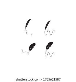 Feather pen  logo vector template
