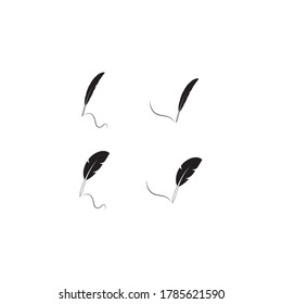 Feather pen  logo vector template