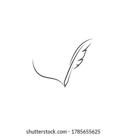 Feather pen  logo vector template