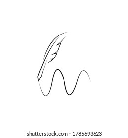 Feather pen  logo vector template