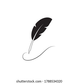 Feather pen  logo vector template