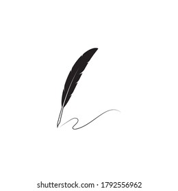 Feather pen  logo vector template