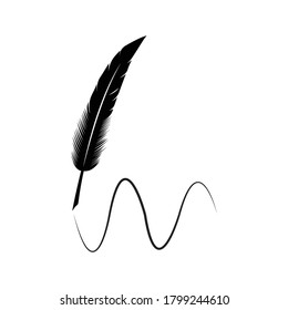 Feather pen  logo vector template