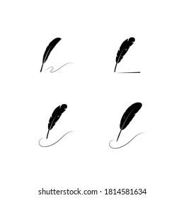 
Feather pen  logo vector template