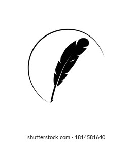 
Feather pen  logo vector template