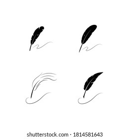 
Feather pen  logo vector template