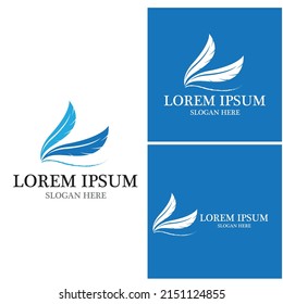 Feather pen logo vector template