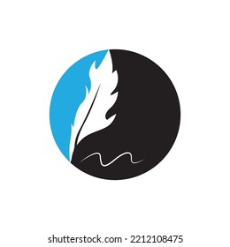 Plantilla vectorial del logotipo de plumas