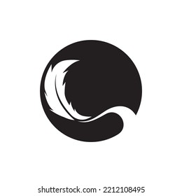 Feather pen logo vector template