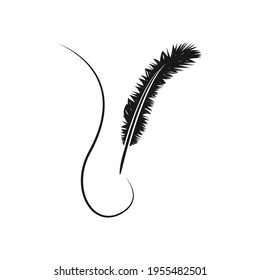 feather pen logo vektor template