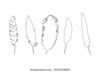 feather pen in outline style