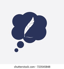 Feather Pen Quill Bubble Icon Symbol Graphic Symbol