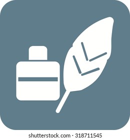 Feather, pen, quill icon vector image.Can also be used for art and designing. Suitable for mobile apps, web apps and print media.