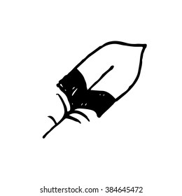 Feather pen quill icon vector. Vintage vector illustration. Classic vintage style image. Feather pen quill icon, vector ink illustration - calligraphy pen sign isolated. Feather drawing.