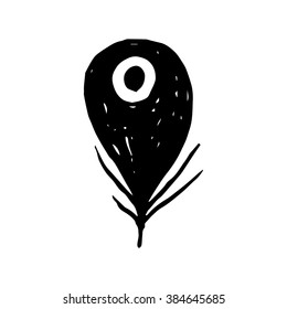 Feather pen quill icon vector. Vintage vector illustration. Classic vintage style image. Feather pen quill icon, vector ink illustration - calligraphy pen sign isolated. Feather drawing.