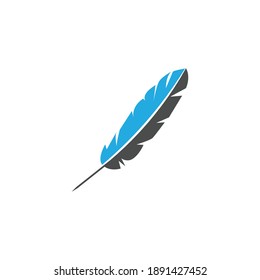 Feather pen sign and symbol logo