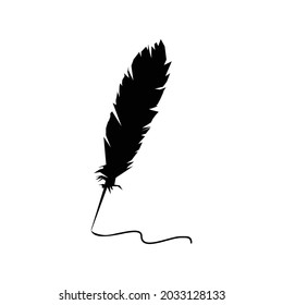 feather pen silhouette vector design