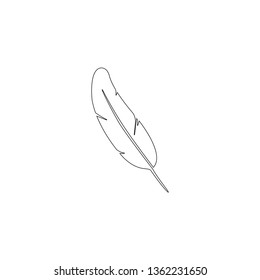 Feather pen. simple flat vector icon illustration. outline line symbol - editable stroke