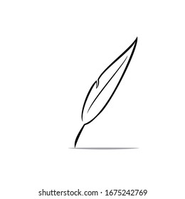 feather pen simple minimalist logo design vector