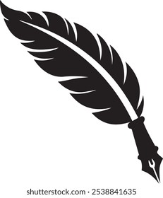 Feder Stift, Vektorgrafik, Silhouette, Illustration auf weißem Hintergrund