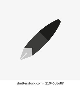 Feather pen. Vector in flat design