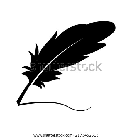 Feather pen vector icon. vector illustration