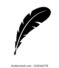 Feather pen vector icon isolated on white background eps 10