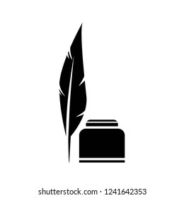 Feather pen vector icon on white background