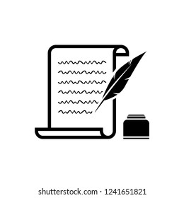 Feather pen vector icon on white background