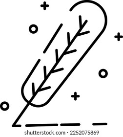 Feather Pen vector icon on transparent background. Outline Feather Pen vector icon