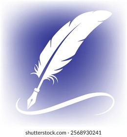 Feather pen vector icon on white background