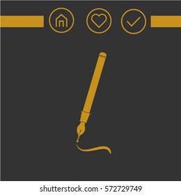feather pen vector icon  for web. graphic image. logo design