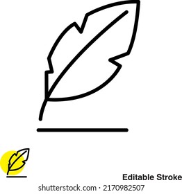 Feather Pen Vector Line Icon