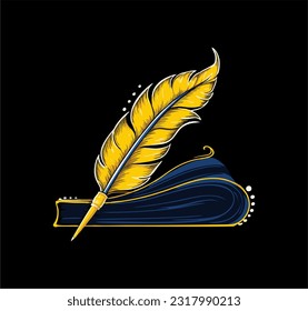 
Diseño del logotipo del vector de plumas