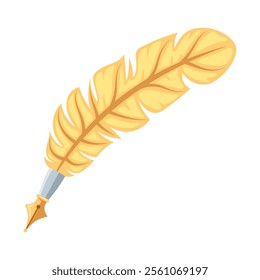 feather pen vintage isolated icon