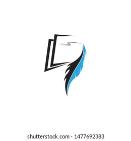 feather pen write icon and symbol vector illustration
