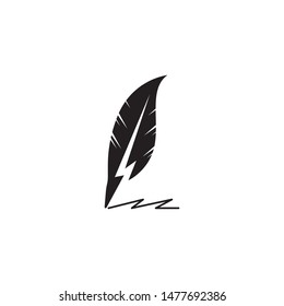 feather pen write icon and symbol vector illustration