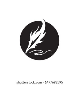 feather pen write icon and symbol vector illustration