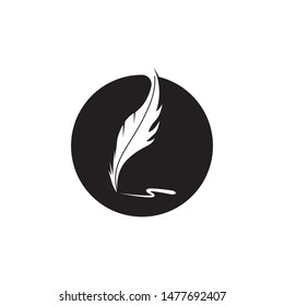 feather pen write icon and symbol vector illustration