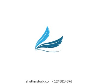 Feather pen write logo template