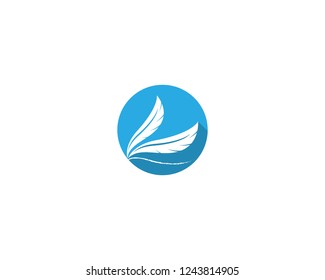 Feather pen write logo template