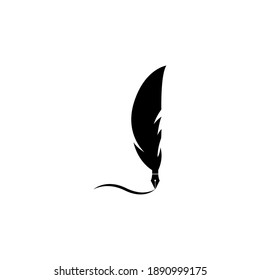 Feather Pen Write Logo Template, Design Vector, Emblem, Design Concept, Creative Symbol, Icon
