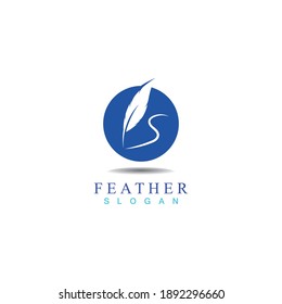 Feather Pen Write Logo Template, Design Vector, Emblem, Design Concept, Creative Symbol, Icon