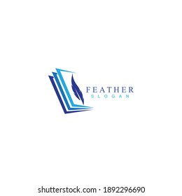 Feather Pen Write Logo Template, Design Vector, Emblem, Design Concept, Creative Symbol, Icon