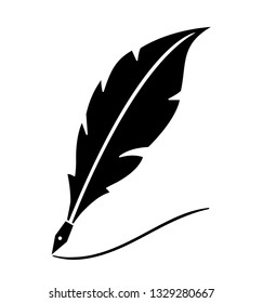 Feather pen write sign icon for web and mobile app eps 10
